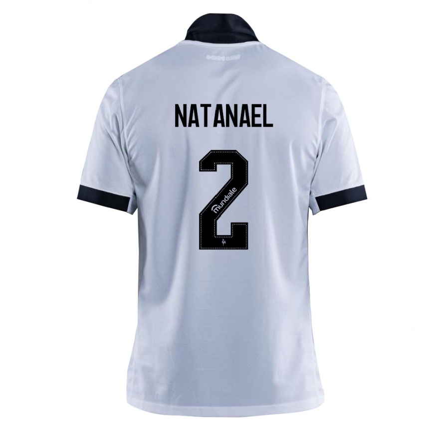 נשים כדורגל Natanael #2 שחור לבן הרחק ג'רזי 2026/27