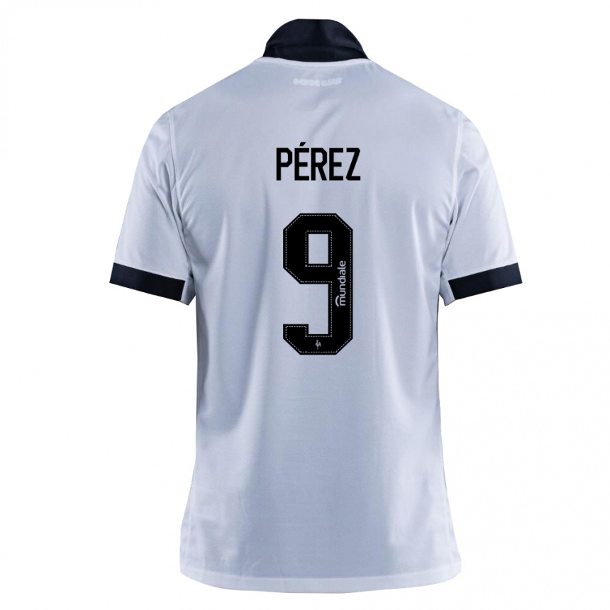 נשים כדורגל Diego Pérez #9 שחור לבן הרחק ג'רזי 2026/27
