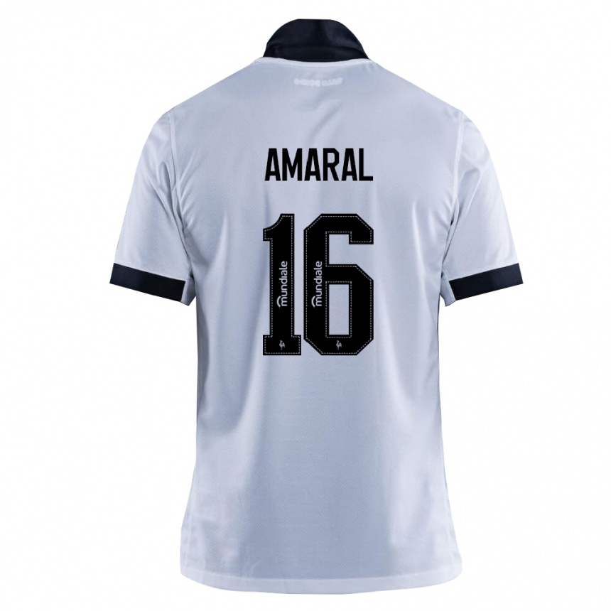 נשים כדורגל Enzo Amaral #16 שחור לבן הרחק ג'רזי 2026/27