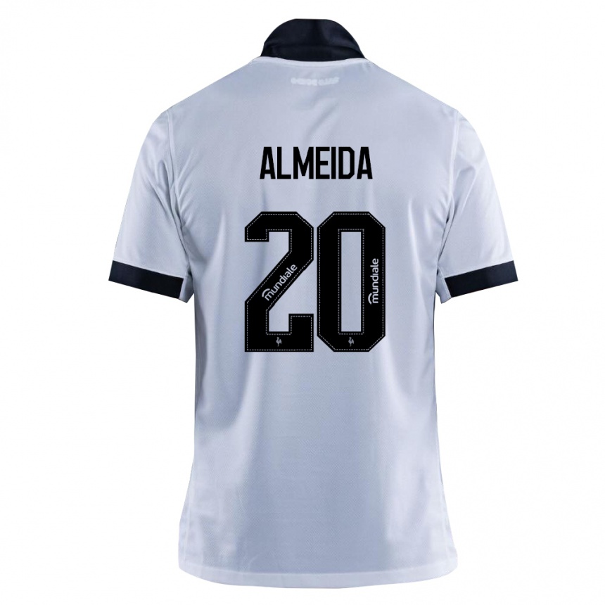 נשים כדורגל Vinicius Almeida #20 שחור לבן הרחק ג'רזי 2026/27