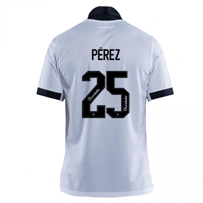 נשים כדורגל Tomás Pérez #25 שחור לבן הרחק ג'רזי 2026/27
