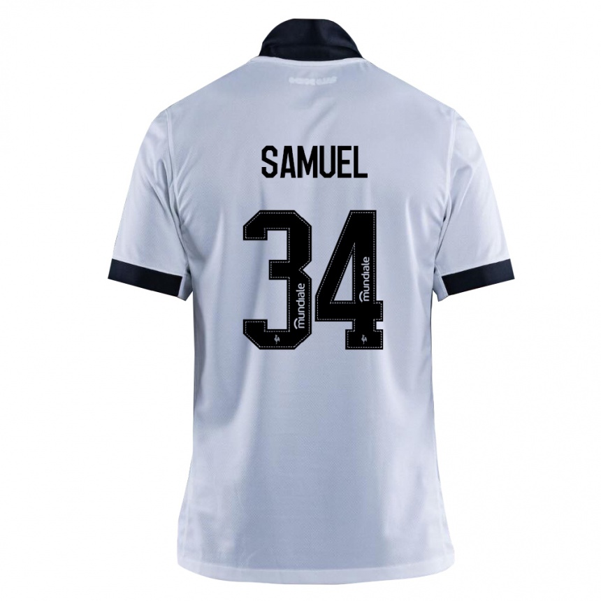 נשים כדורגל Samuel #34 שחור לבן הרחק ג'רזי 2026/27