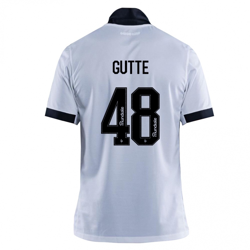 נשים כדורגל Gutte #48 שחור לבן הרחק ג'רזי 2026/27