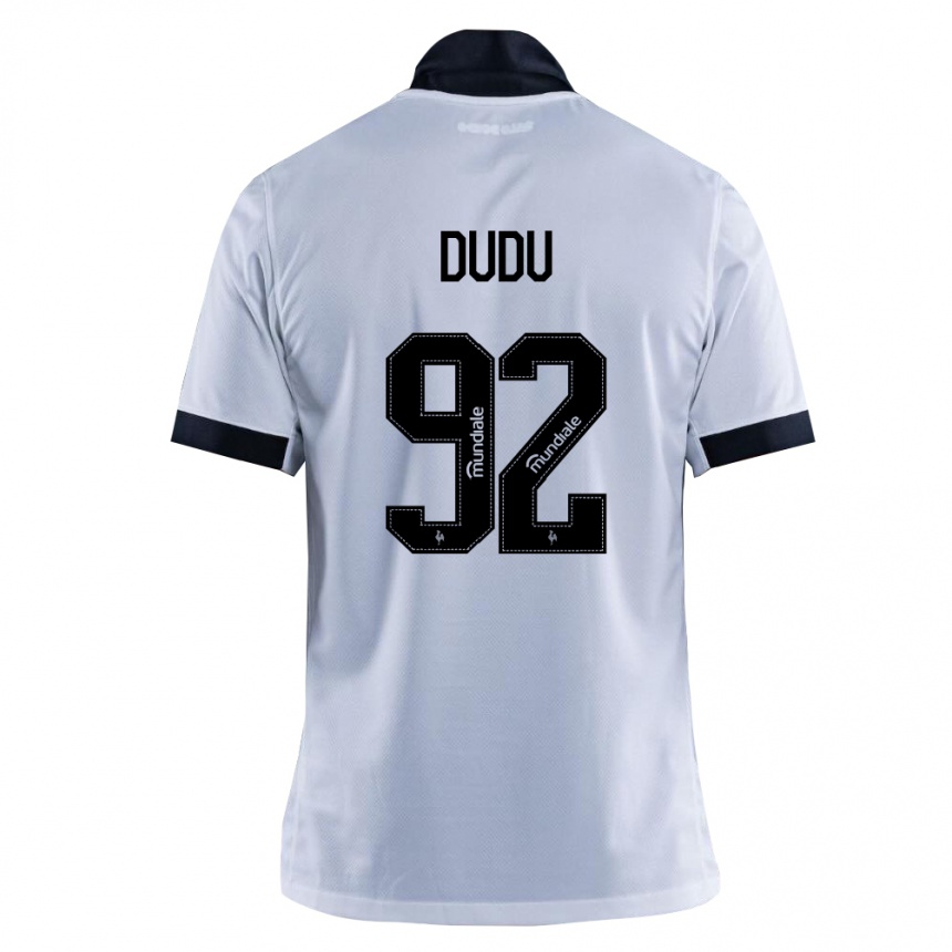 נשים כדורגל Dudu #92 שחור לבן הרחק ג'רזי 2026/27