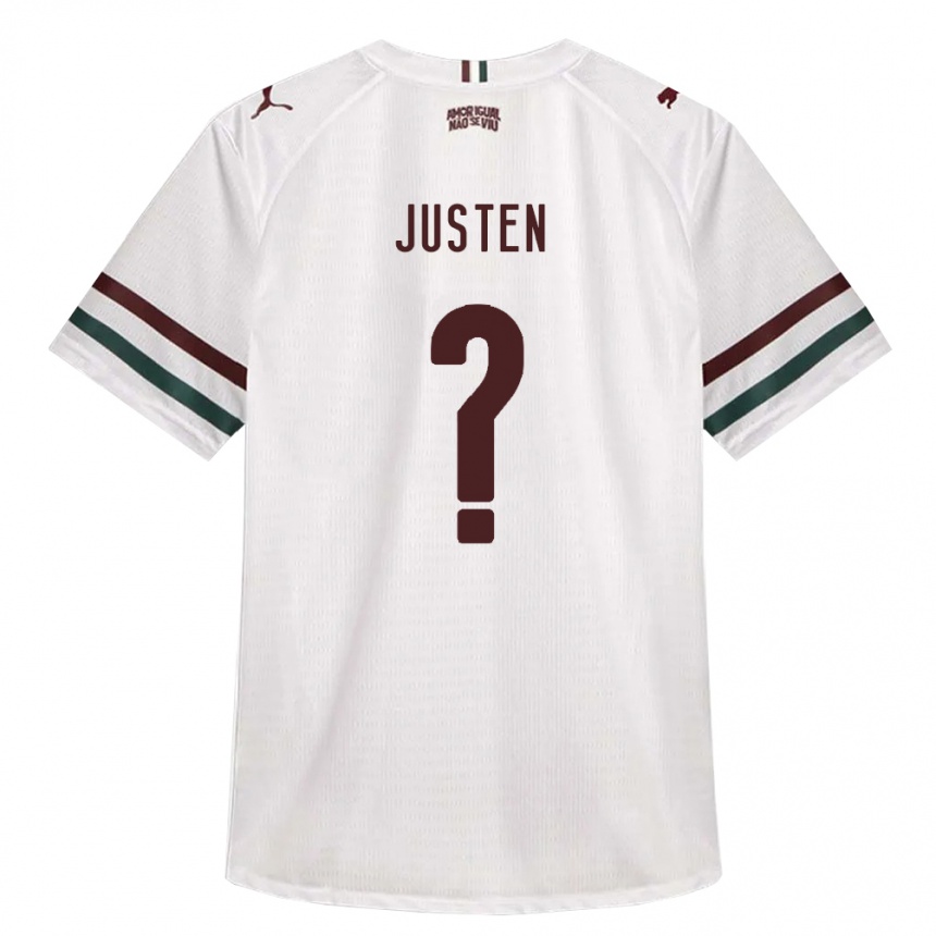 נשים כדורגל Justen #0 לבן ירוק בורדו הרחק ג'רזי 2026/27