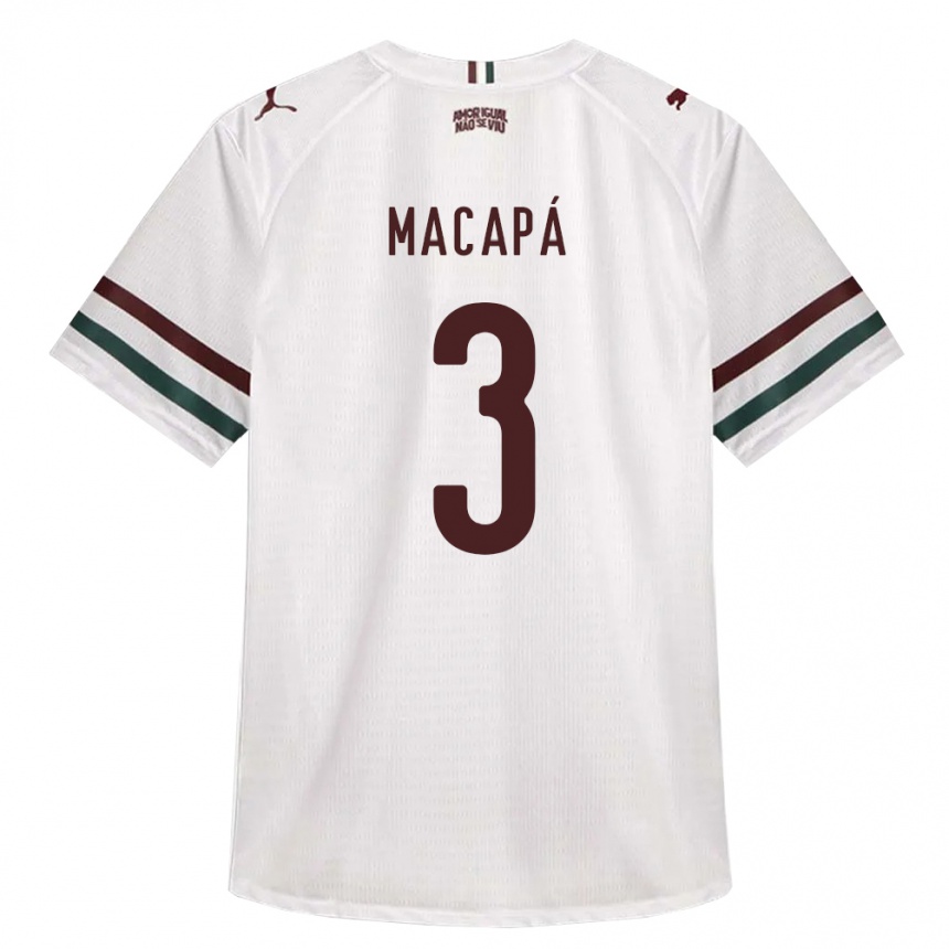 נשים כדורגל Gabriel Macapá #3 לבן ירוק בורדו הרחק ג'רזי 2026/27