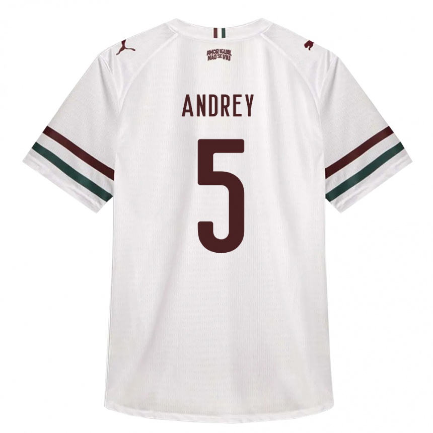 נשים כדורגל Andrey #5 לבן ירוק בורדו הרחק ג'רזי 2026/27