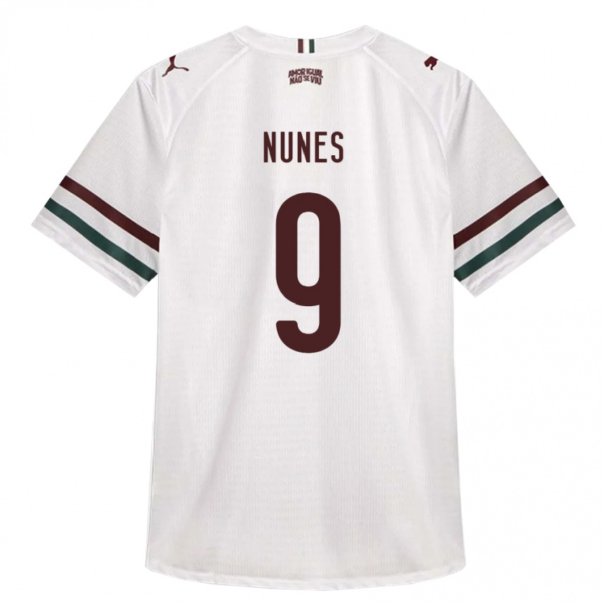 נשים כדורגל Carla Nunes #9 לבן ירוק בורדו הרחק ג'רזי 2026/27