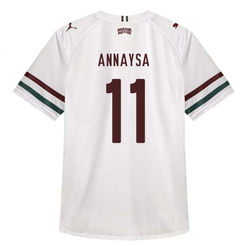 נשים כדורגל Annaysa #11 לבן ירוק בורדו הרחק ג'רזי 2026/27