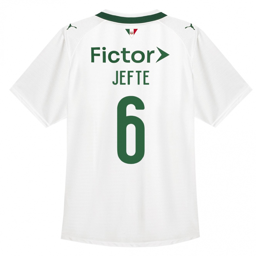 נשים כדורגל Jefté #6 ירוק לבן הרחק ג'רזי 2026/27