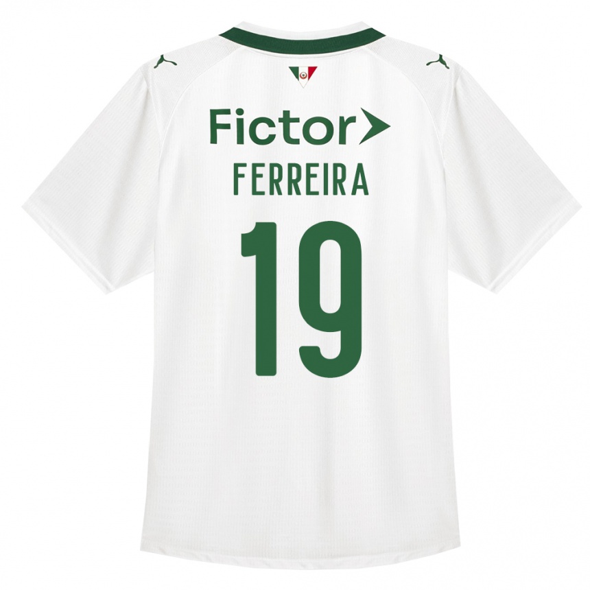 נשים כדורגל Letícia Ferreira #19 ירוק לבן הרחק ג'רזי 2026/27