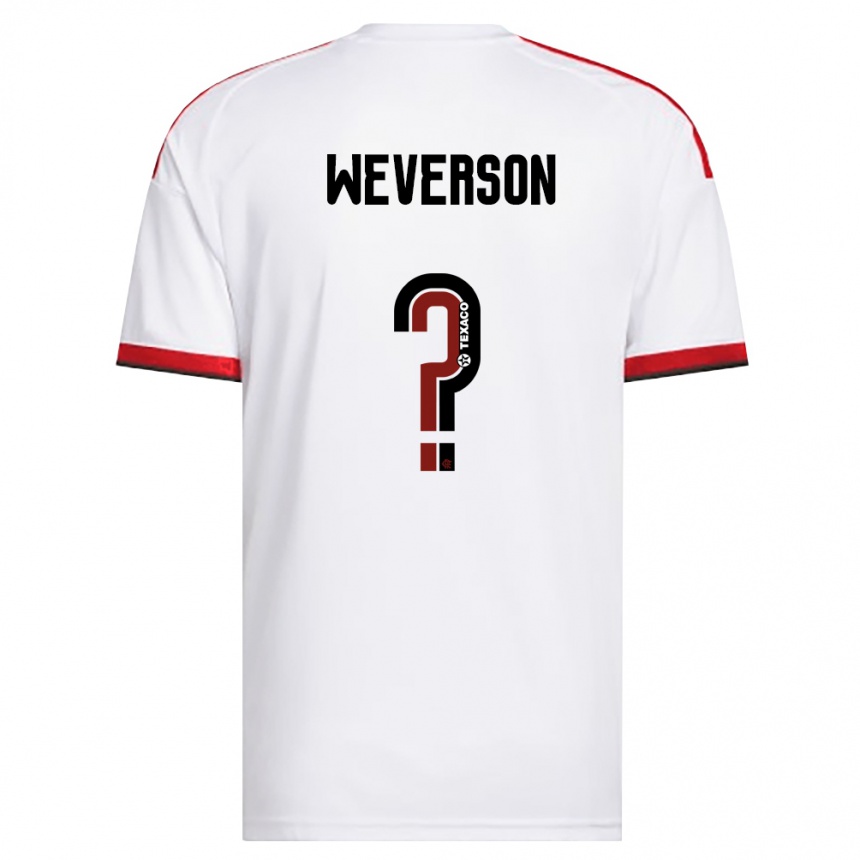 נשים כדורגל Weverson #0 לבן אדום שחור הרחק ג'רזי 2026/27