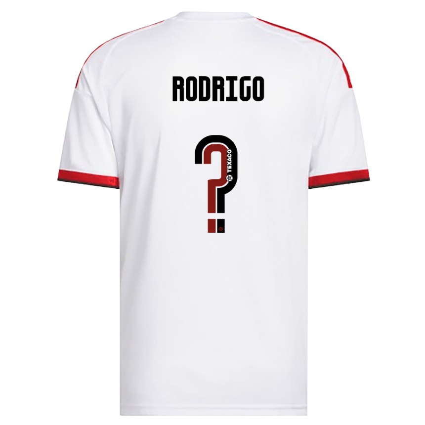נשים כדורגל Rodrigo #0 לבן אדום שחור הרחק ג'רזי 2026/27