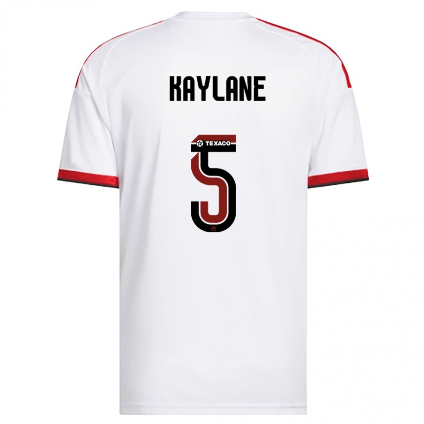 נשים כדורגל Kaylane #5 לבן אדום שחור הרחק ג'רזי 2026/27