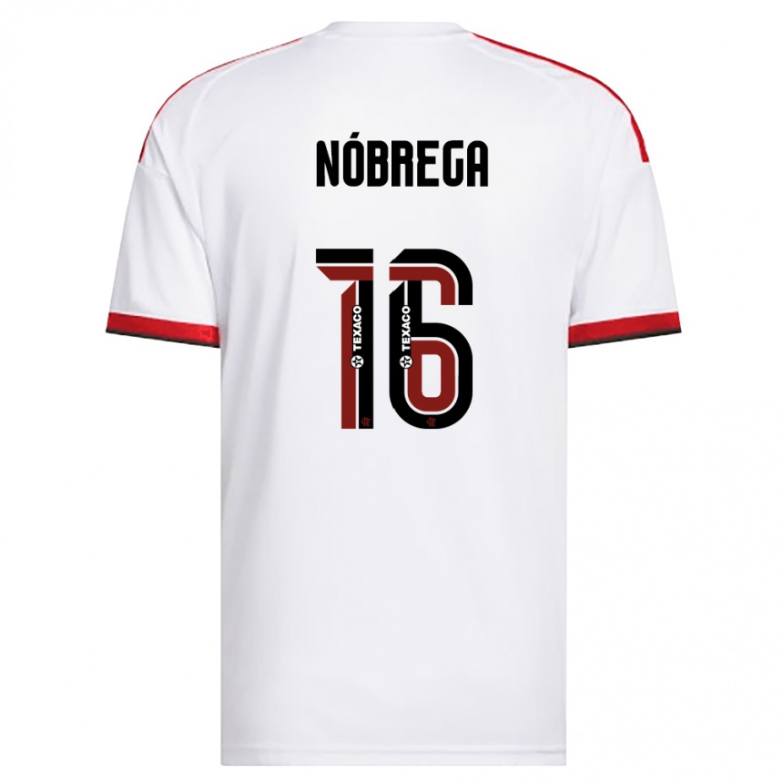 נשים כדורגל Kaio Nóbrega #16 לבן אדום שחור הרחק ג'רזי 2026/27