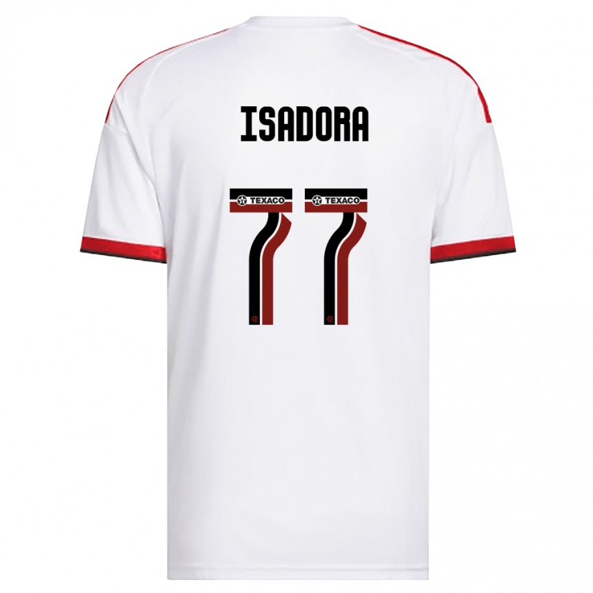 נשים כדורגל Isadora #77 לבן אדום שחור הרחק ג'רזי 2026/27