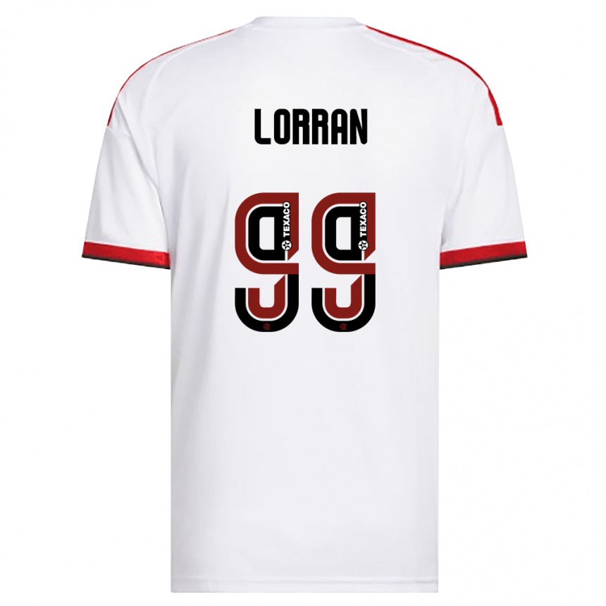נשים כדורגל Lorran #99 לבן אדום שחור הרחק ג'רזי 2026/27