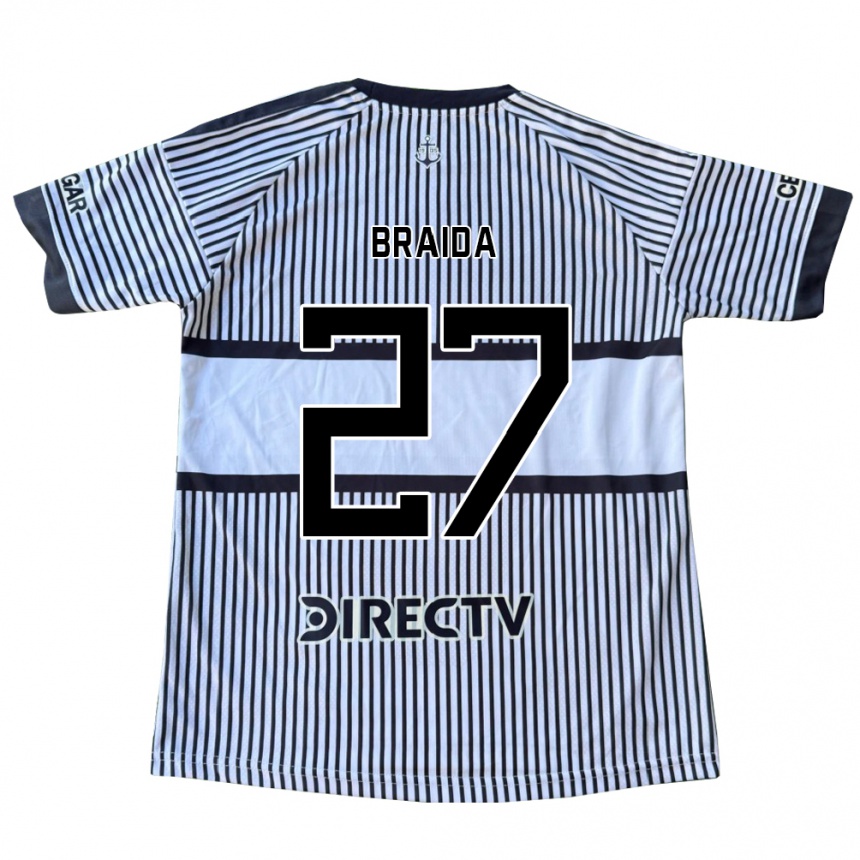 נשים כדורגל מלקום בראידה #27 לבן שחור צהוב הרחק ג'רזי 2026/27