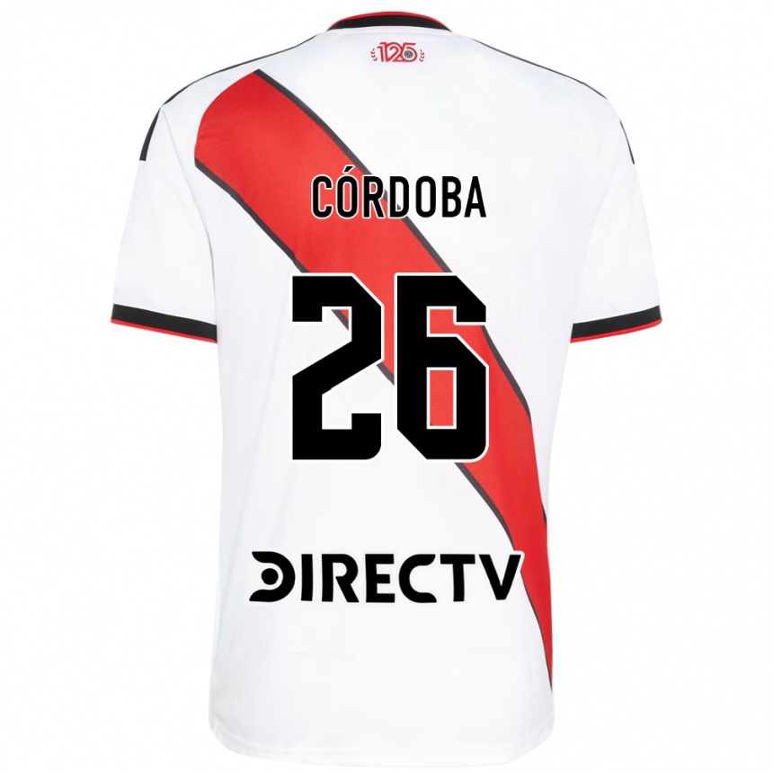 ילדים כדורגל Sol Córdoba #26 אדום שחור לבן ג'רזי ביתית 2026/27