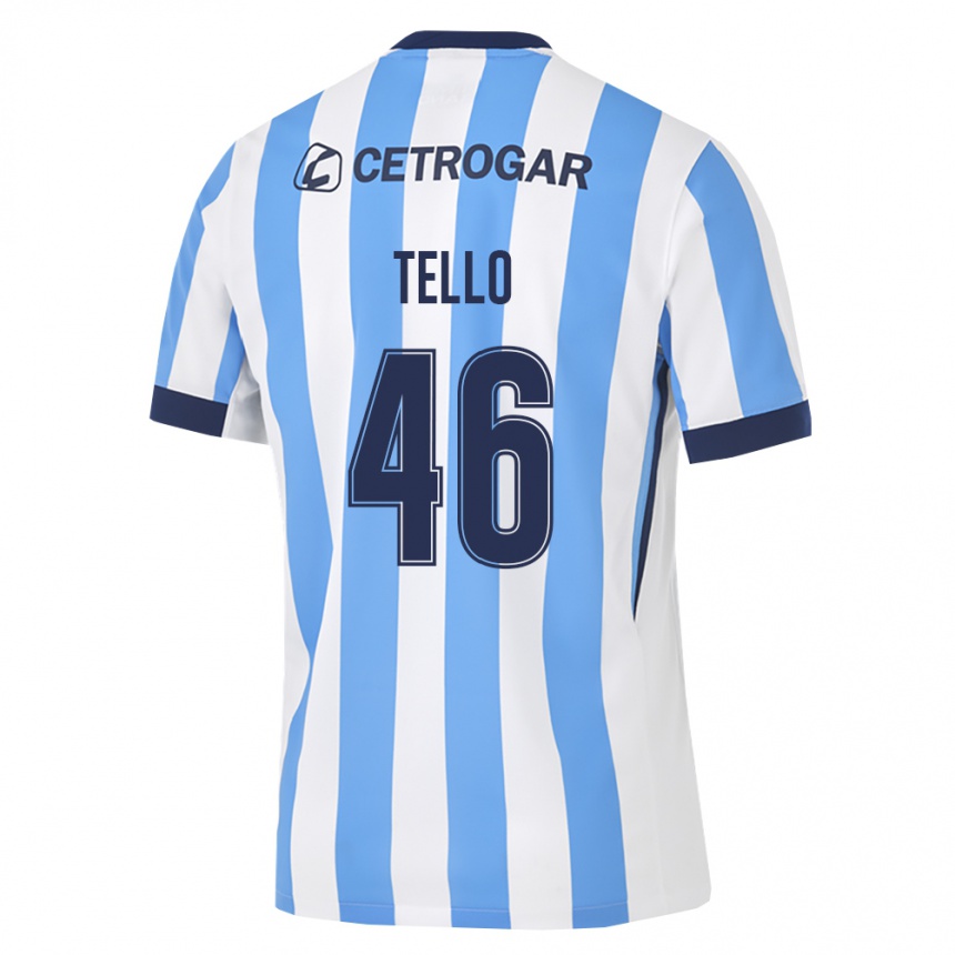 ילדים כדורגל Alejandro Tello #46 כחול בהיר לבן שחור ג'רזי ביתית 2026/27