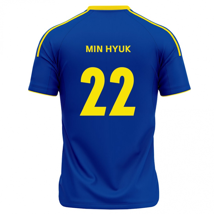 ילדים כדורגל Min-Hyuk Lee #22 כחול מלכותי צהוב ג'רזי ביתית 2026/27