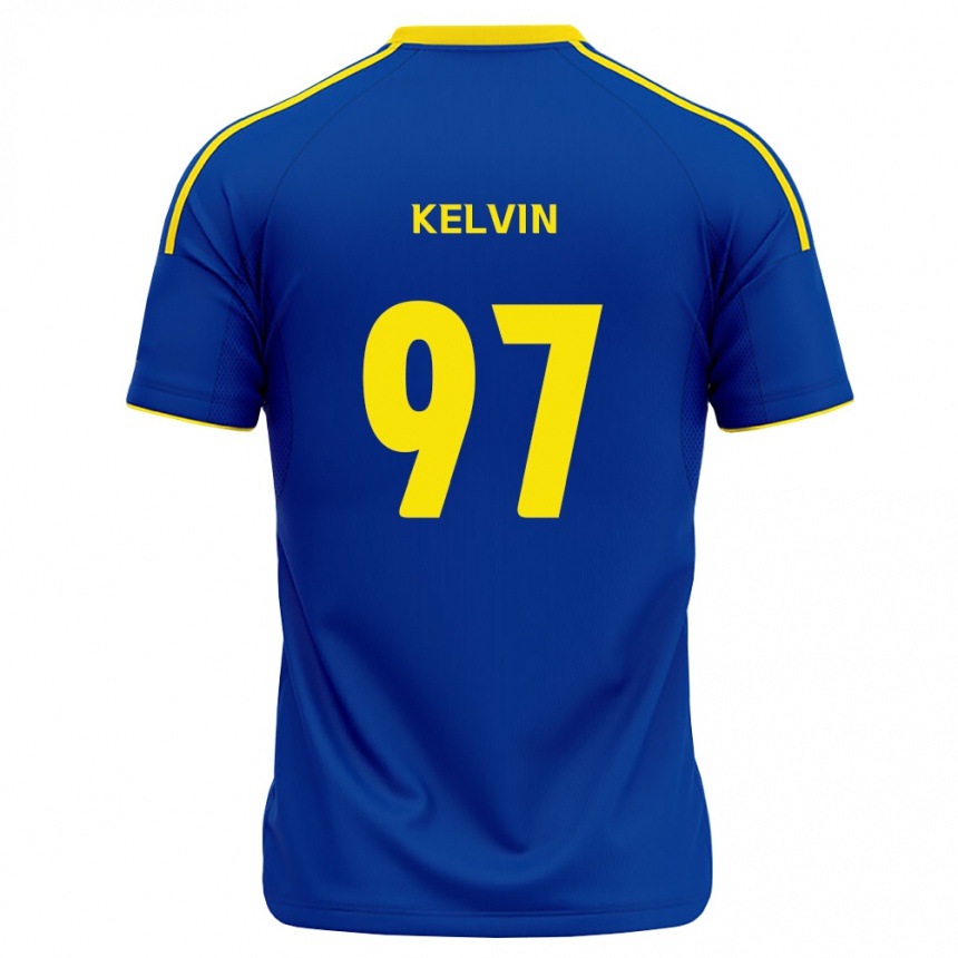 ילדים כדורגל Kelvin #97 כחול מלכותי צהוב ג'רזי ביתית 2026/27