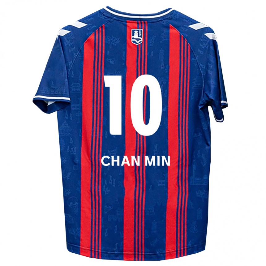 ילדים כדורגל Chan-Min Lee #10 כחול אדום לבן ג'רזי ביתית 2026/27