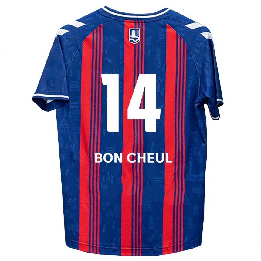 ילדים כדורגל Bon-Cheul Goo #14 כחול אדום לבן ג'רזי ביתית 2026/27