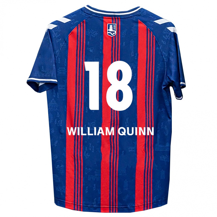 ילדים כדורגל Max William Quinn #18 כחול אדום לבן ג'רזי ביתית 2026/27