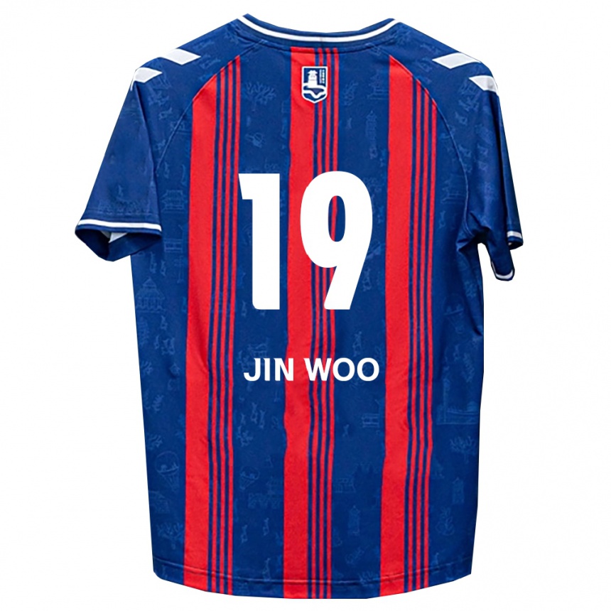 ילדים כדורגל Jin-Woo Lee #19 כחול אדום לבן ג'רזי ביתית 2026/27