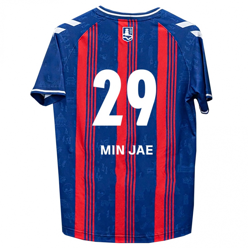 ילדים כדורגל Min-Jae Kang #29 כחול אדום לבן ג'רזי ביתית 2026/27