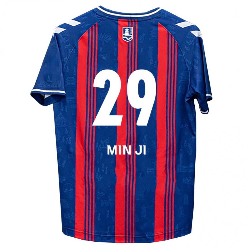 ילדים כדורגל Jeon Min-Ji #29 כחול אדום לבן ג'רזי ביתית 2026/27 ילדים כדורגל Jeon Min-Ji #29 כחול אדום לבן ג'רזי ביתית 2026/27