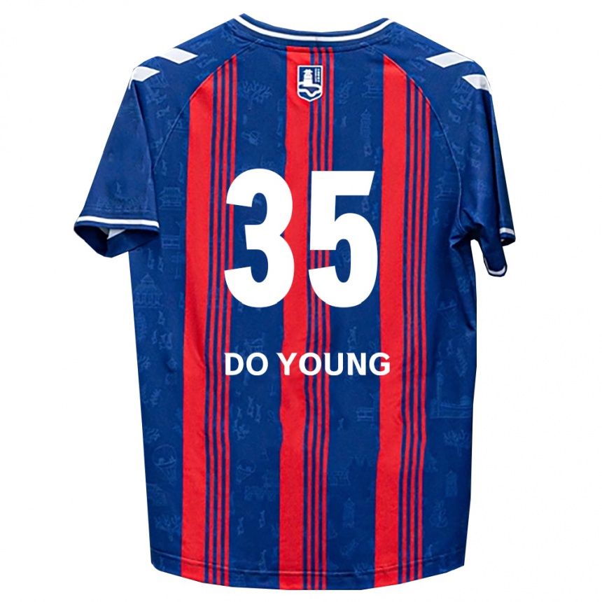 ילדים כדורגל Do-Young Kim #35 כחול אדום לבן ג'רזי ביתית 2026/27