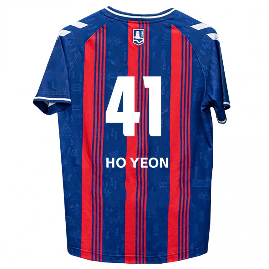 ילדים כדורגל Ho-Yeon Joo #41 כחול אדום לבן ג'רזי ביתית 2026/27