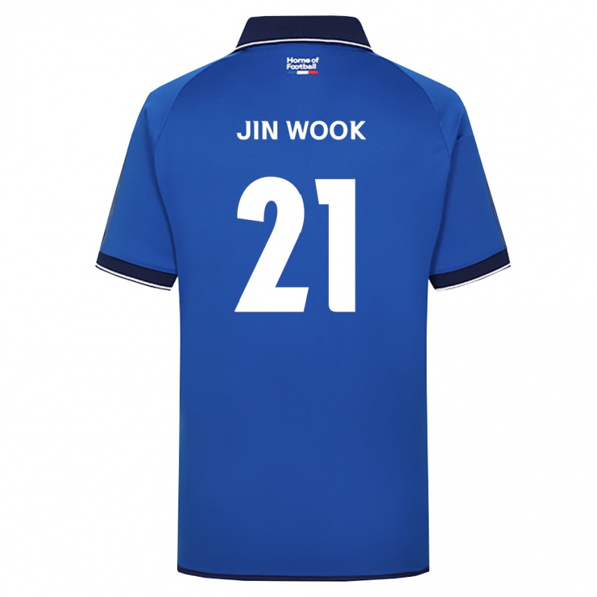 ילדים כדורגל Jin-Wook Yoo #21 כחול מלכותי לבן אדום ג'רזי ביתית 2026/27
