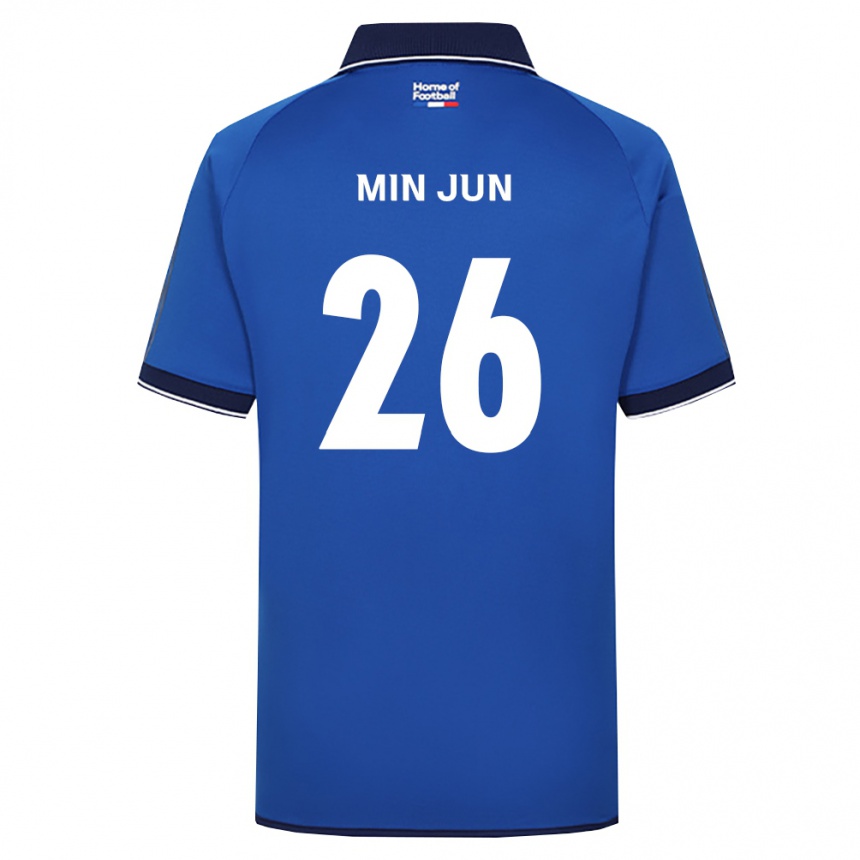 ילדים כדורגל Min-Jun Kim #26 כחול מלכותי לבן אדום ג'רזי ביתית 2026/27