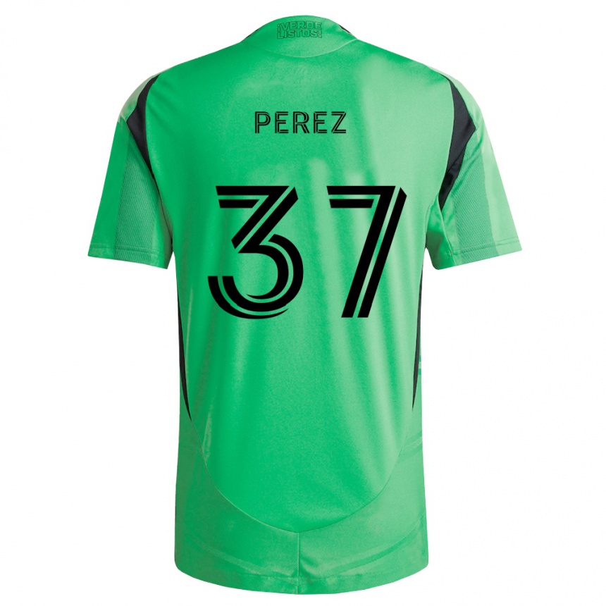 ילדים כדורגל Damion Perez #37 ירוק אזמרגד שחור ג'רזי ביתית 2026/27