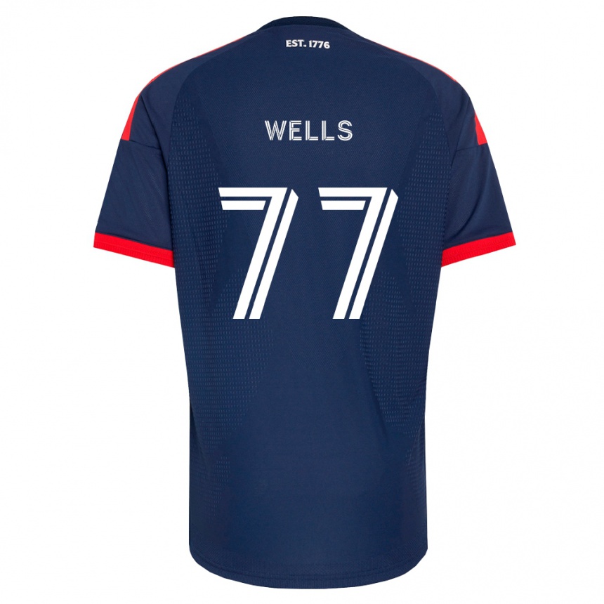 ילדים כדורגל Makai Wells #77 כחול מלכותי אדום לבן ג'רזי ביתית 2026/27