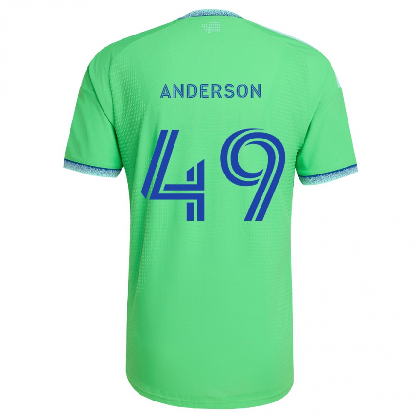 ילדים כדורגל Hunter Anderson #49 ירוק כחול בהיר ג'רזי ביתית 2026/27