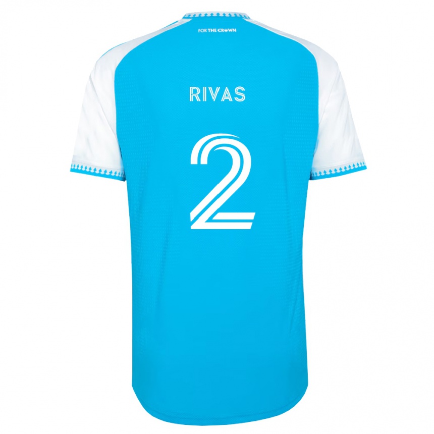 ילדים כדורגל Leandro Rivas #2 כחול שמיים לבן שחור ג'רזי ביתית 2026/27