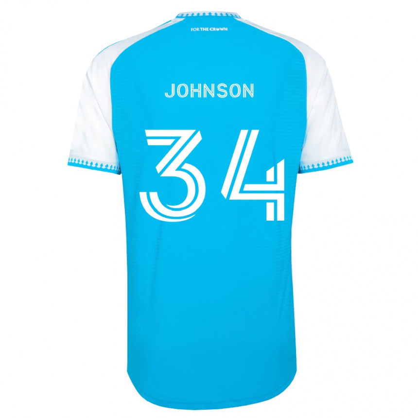 ילדים כדורגל Andrew Johnson #34 כחול שמיים לבן שחור ג'רזי ביתית 2026/27