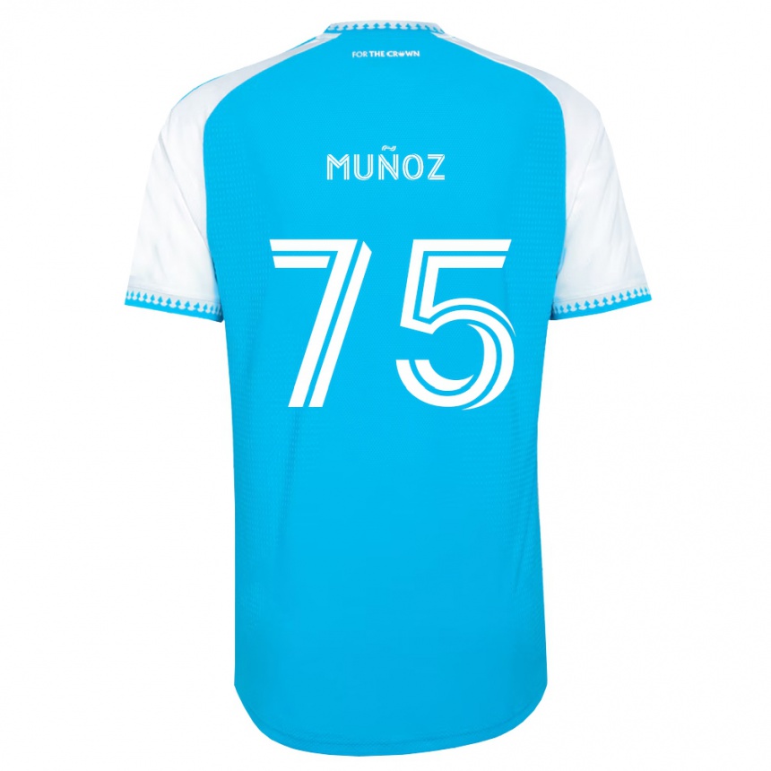 ילדים כדורגל Jeremiah Muñoz #75 כחול שמיים לבן שחור ג'רזי ביתית 2026/27 ילדים כדורגל Jeremiah Muñoz #75 כחול שמיים לבן שחור ג'רזי ביתית 2026/27