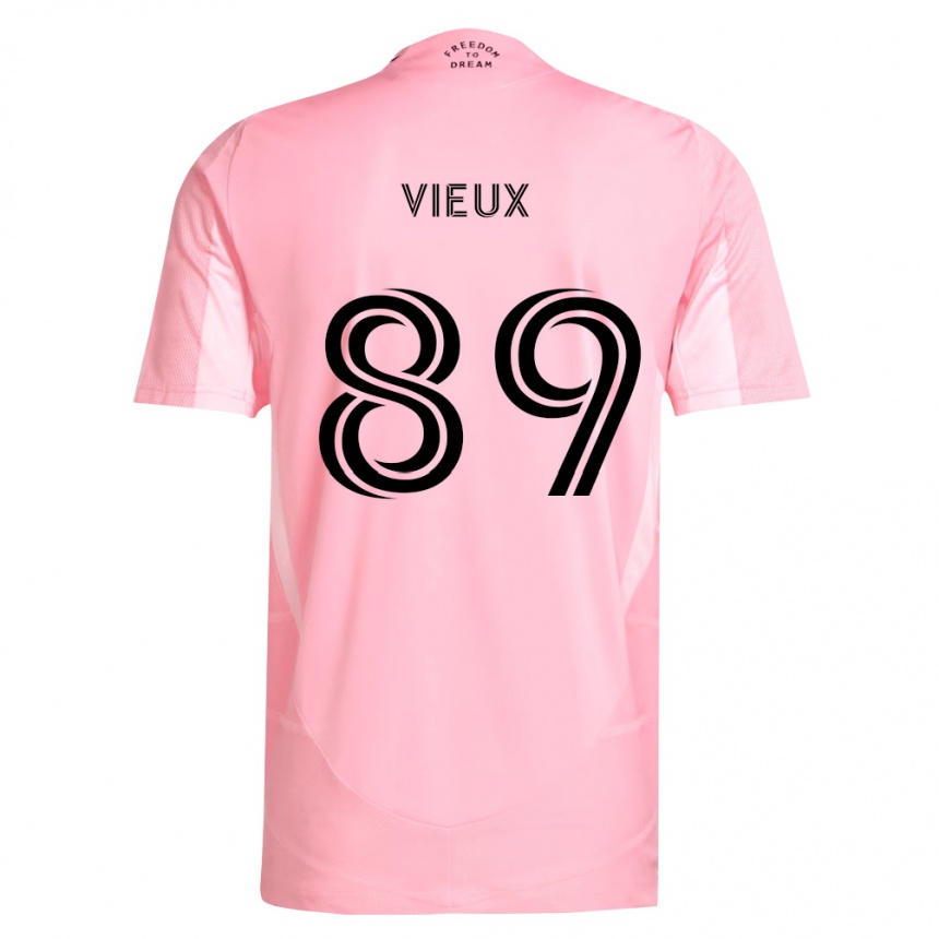 ילדים כדורגל Matthias Vieux #89 ורוד שחור ג'רזי ביתית 2026/27