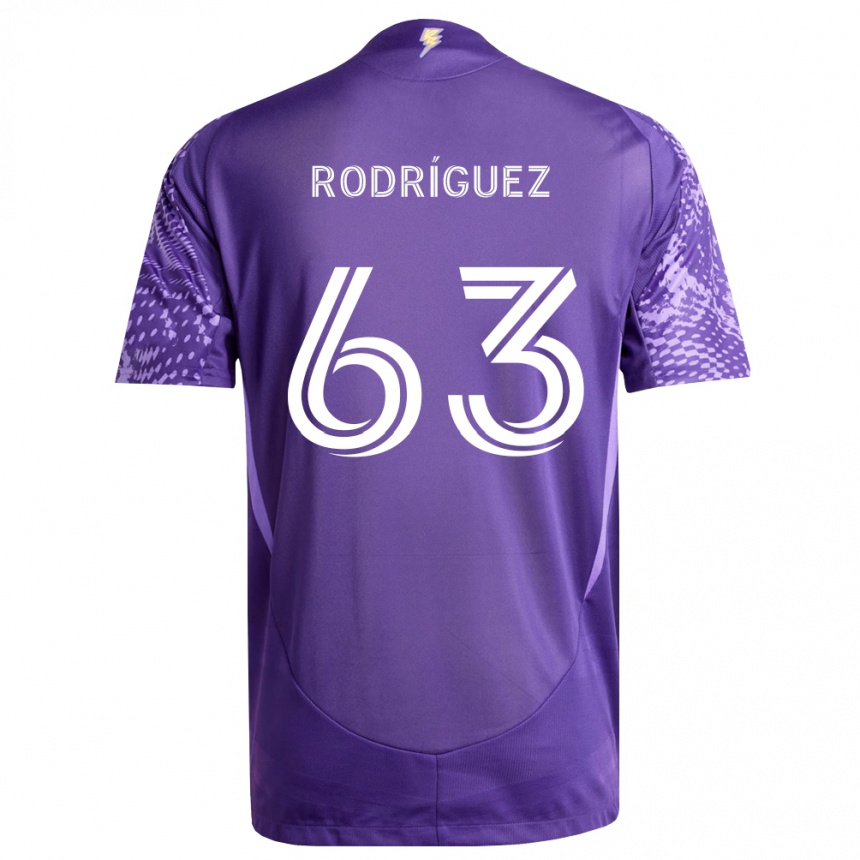 ילדים כדורגל Zinédine Rodríguez #63 סגול לבן ג'רזי ביתית 2026/27