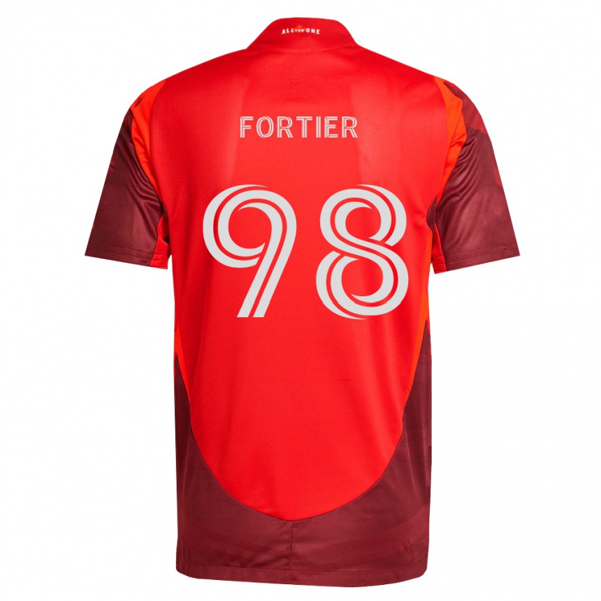 ילדים כדורגל Kristjan Fortier #98 בורדו אדום ג'רזי ביתית 2026/27