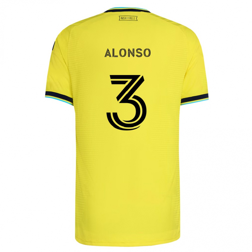 ילדים כדורגל Gabriel Alonso #3 כחול צי בהיר צהוב ג'רזי ביתית 2026/27