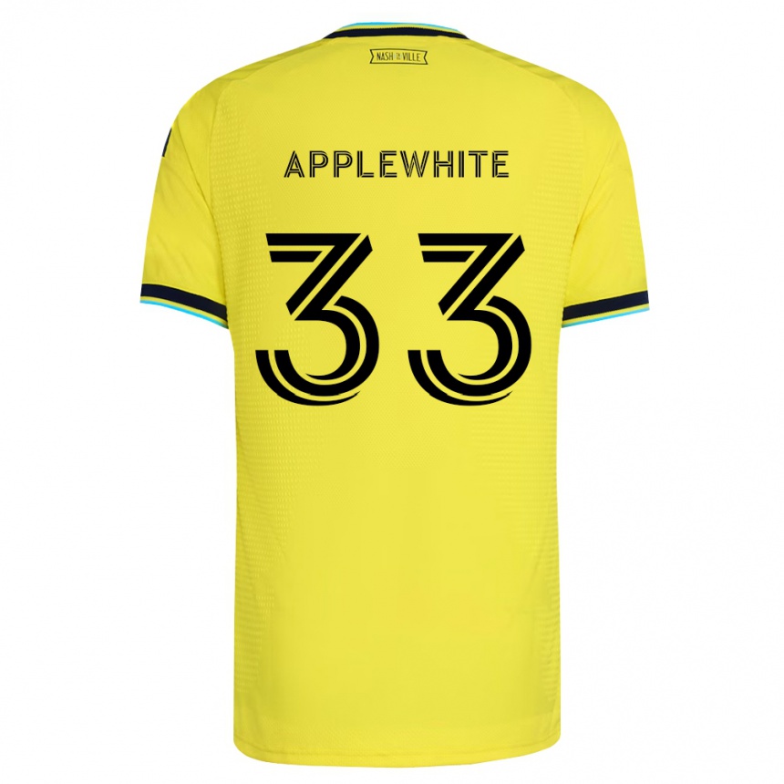 ילדים כדורגל Christopher Applewhite #33 כחול צי בהיר צהוב ג'רזי ביתית 2026/27