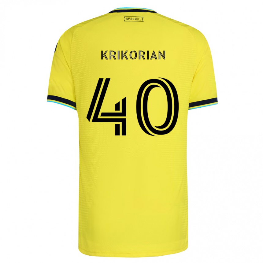 ילדים כדורגל Andre Krikorian #40 כחול צי בהיר צהוב ג'רזי ביתית 2026/27
