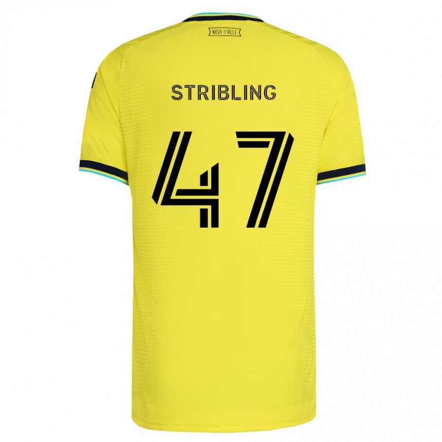 ילדים כדורגל Liam Stribling #47 כחול צי בהיר צהוב ג'רזי ביתית 2026/27