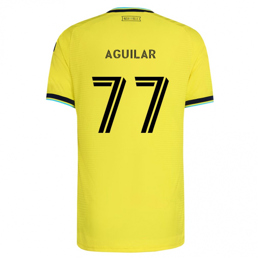 ילדים כדורגל Xavier Aguilar #77 כחול צי בהיר צהוב ג'רזי ביתית 2026/27